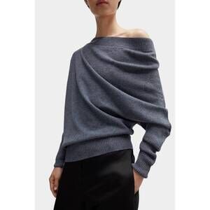 NEW CORDERA merino wool off shoulder sweater in grey